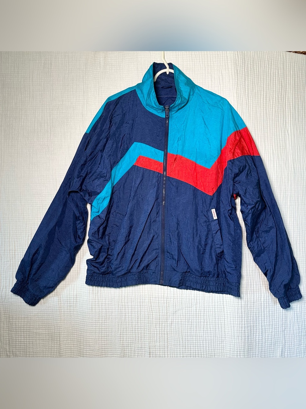 Vintage 90s Colorblock Windbreaker Jacket Nylon Retro Track Jacket Oversized